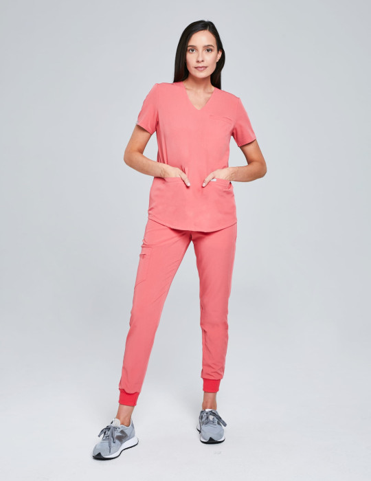 Women’s Jogger Scrub Pants - CANDY CORAL