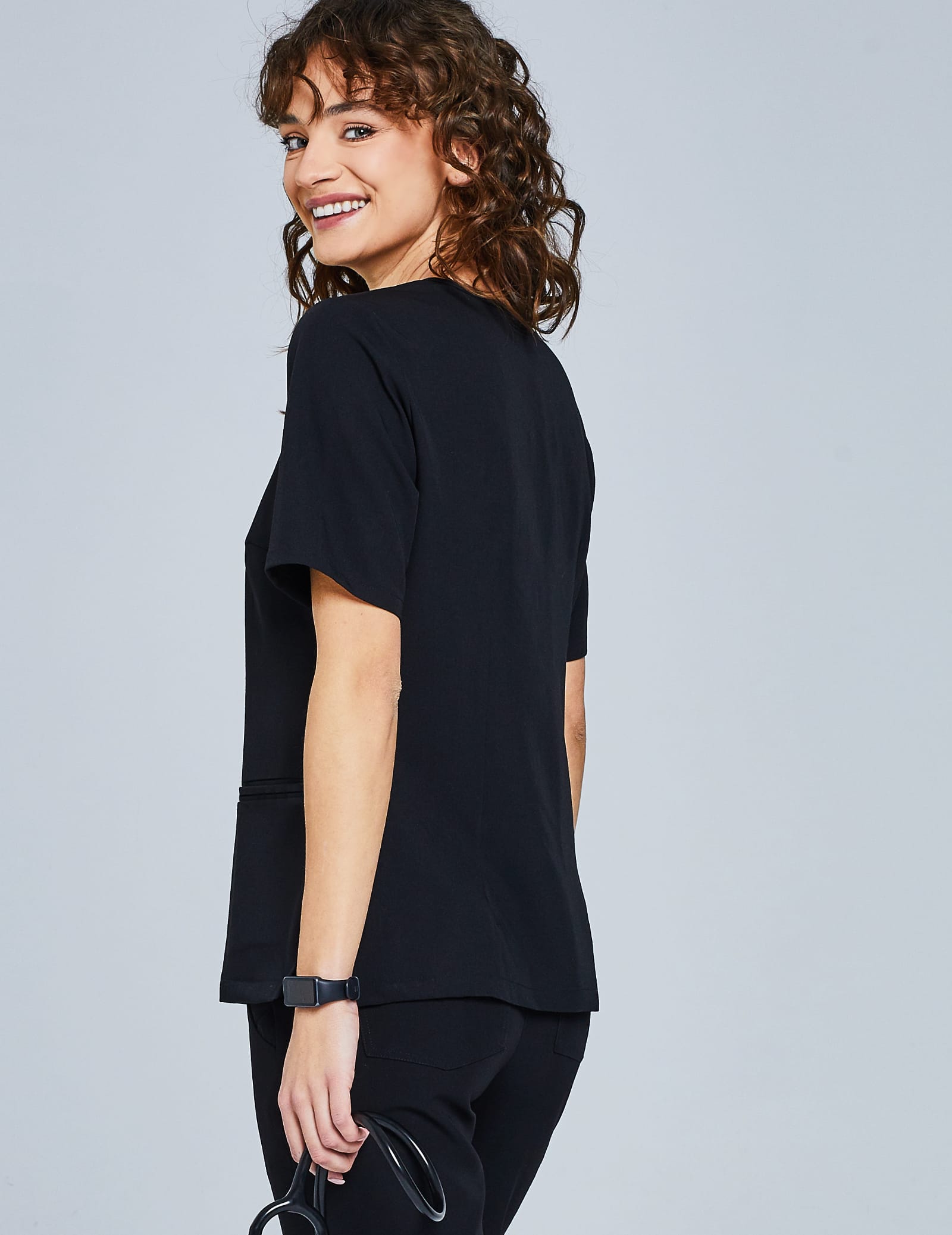 Medical Scrub Top Casy - BLACK