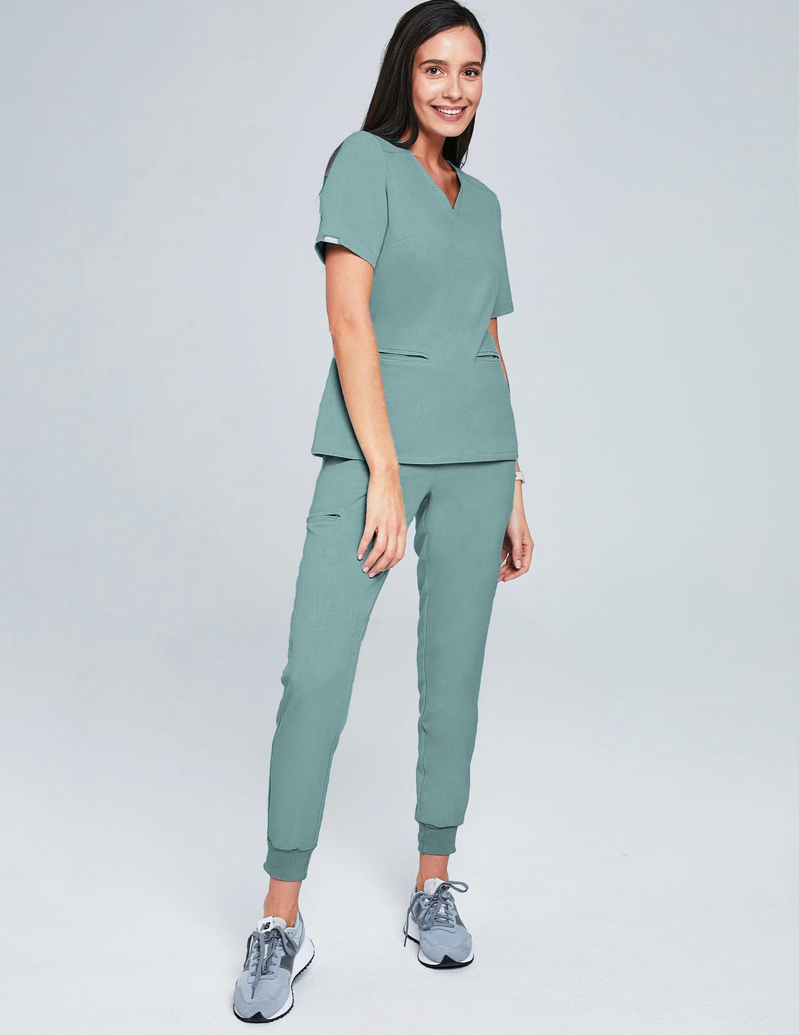 Medical Scrub Top Casy- DUSTY GREEN