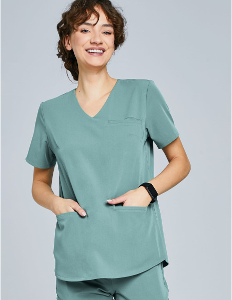 Medical Scrub Top Grace - DUSTY GREEN