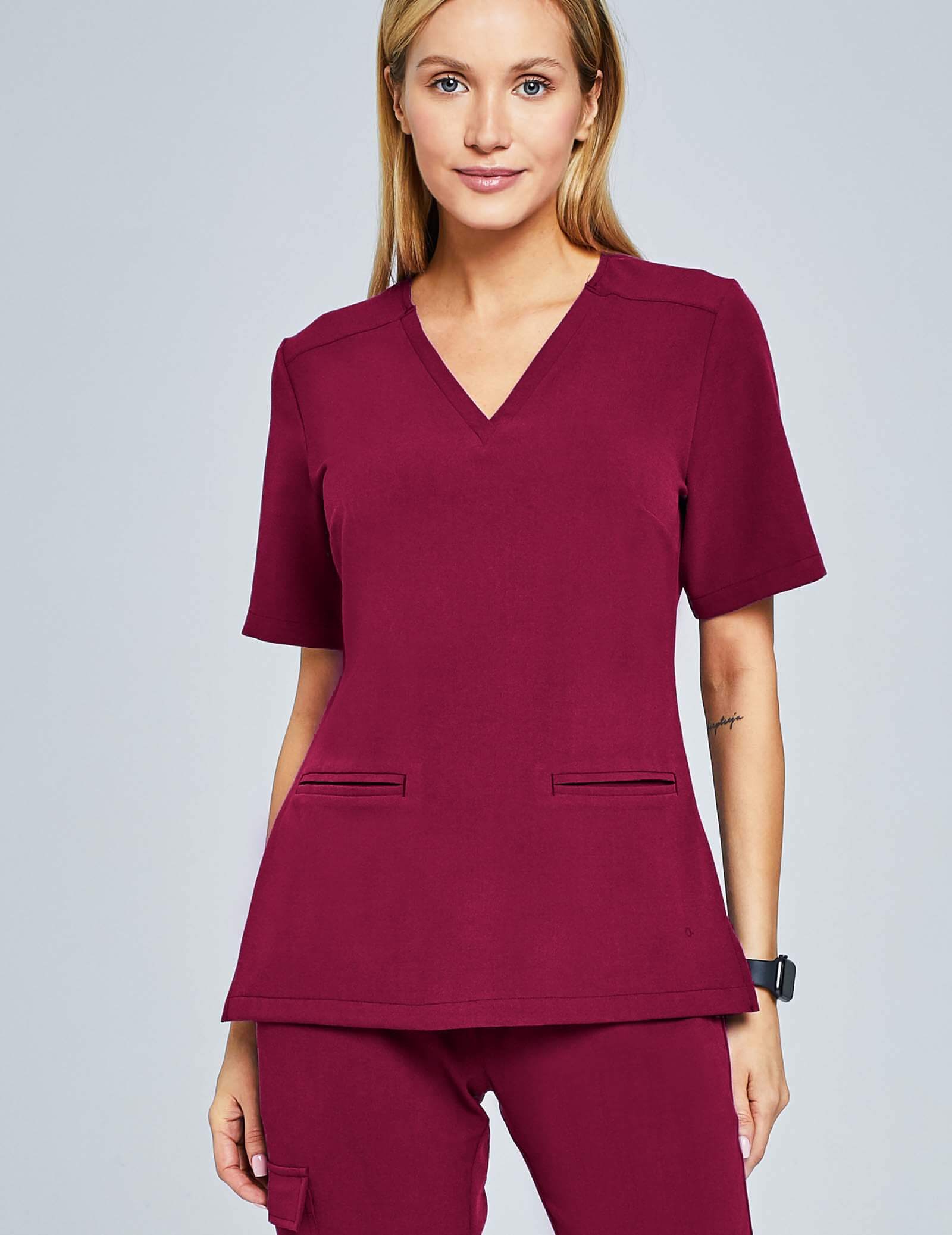 Medical Scrub Top Casy - ROMANTIC CHERRY