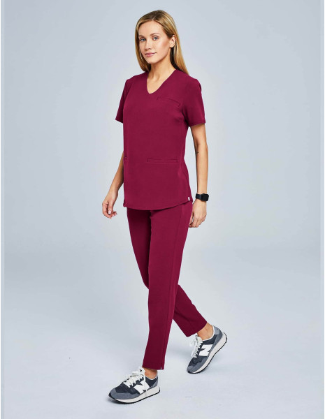 Women's Basic Scrub Pants - ROMANTIC CHERRY