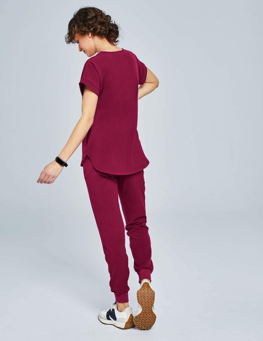Women’s Jogger Scrub Pants - ROMANTIC CHERRY