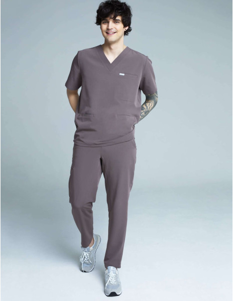 OUTLET Men's Basic Trousers - CHOCOLATE BROWN