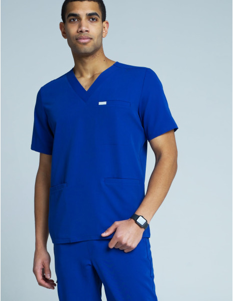 Men's Birbal Scrub Top - COBALT BLUE