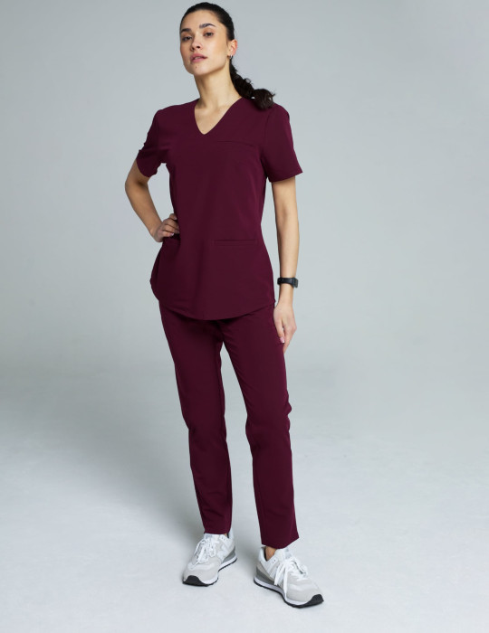 Women's Basic Pants - BURGUNDY Women's Basic Pants - BURGUNDY