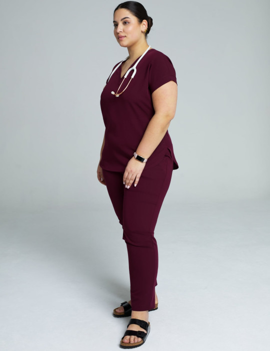 Women's Basic Pants - BURGUNDY Women's Basic Pants - BURGUNDY