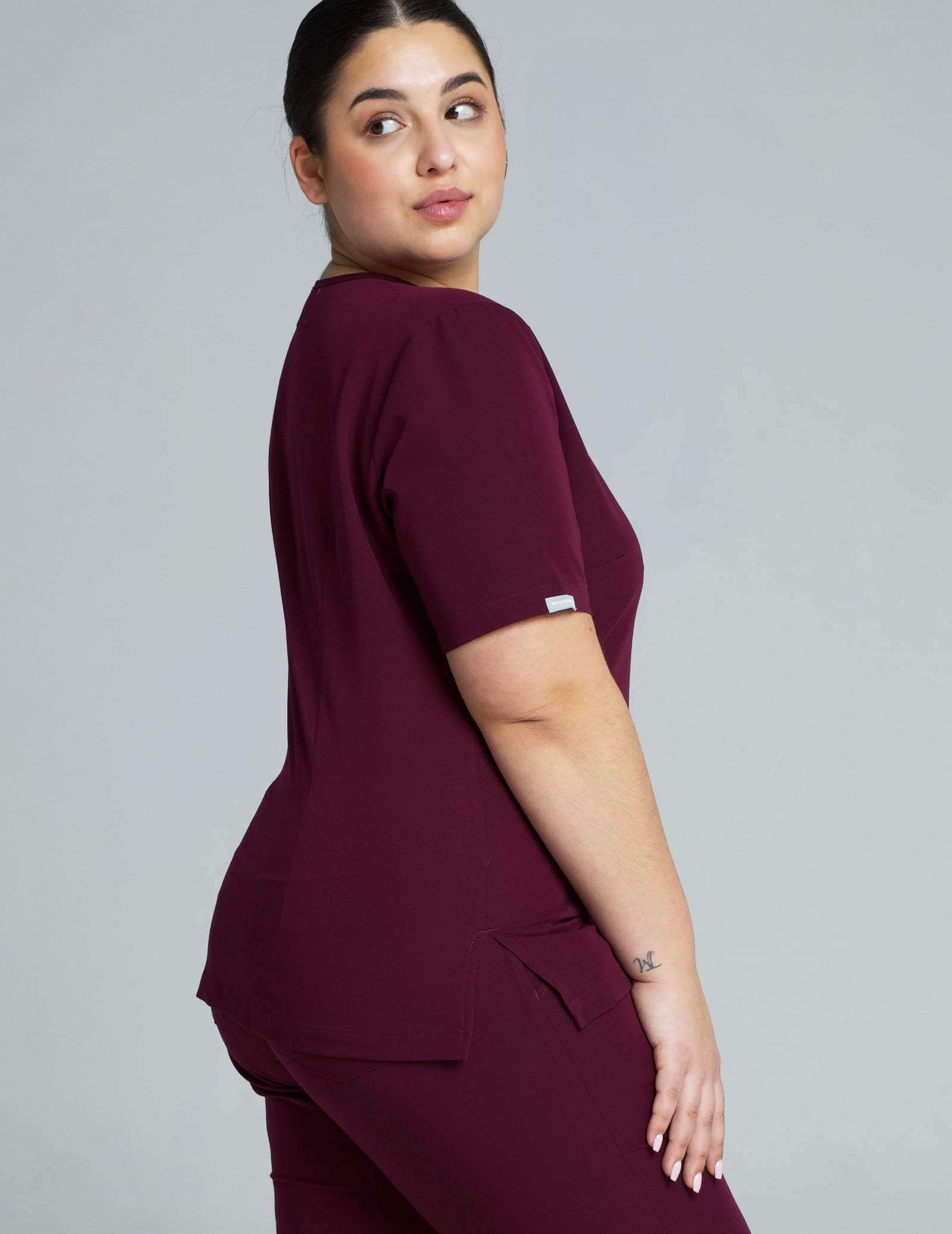 Medical Scrub Top Casy - BURGUNDY