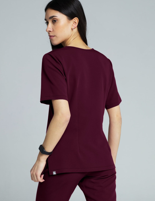 Medical Scrub Top Casy - BURGUNDY