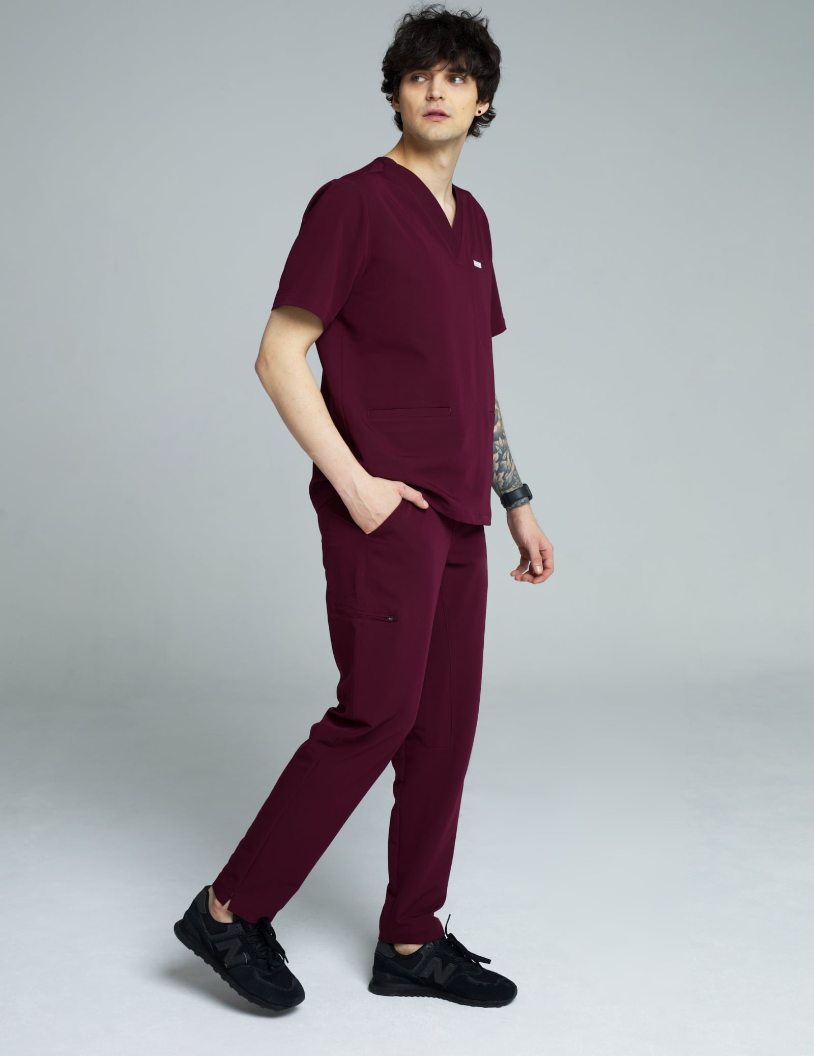 Men's Basic Pants - BURGUNDY