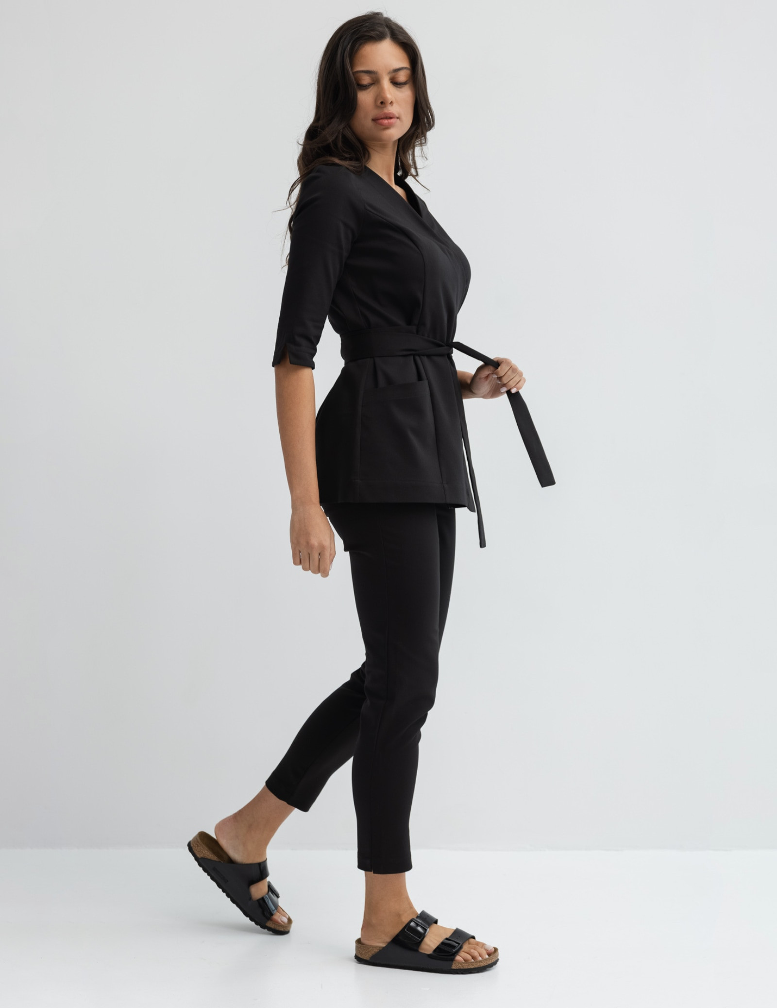 Women's Medical Scrub Pants Slim Fit- TRUE BLACK
