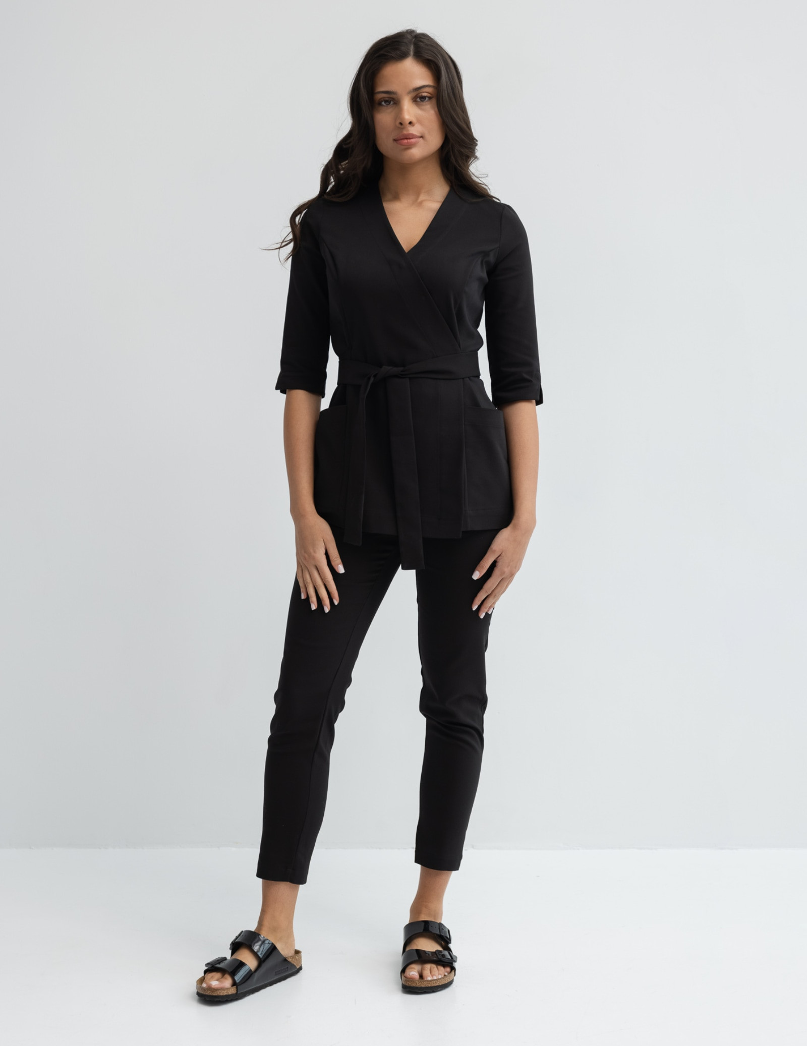 Women's Medical Scrub Pants Slim Fit- TRUE BLACK