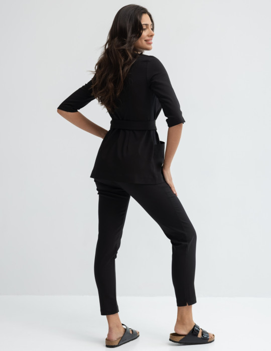 Women's Medical Scrub Pants Slim Fit- TRUE BLACK