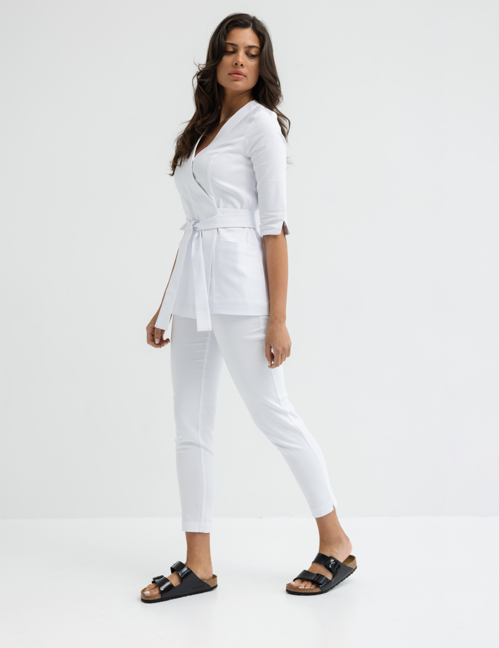 Women's Medical Scrub Pants Slim Fit - WHITE