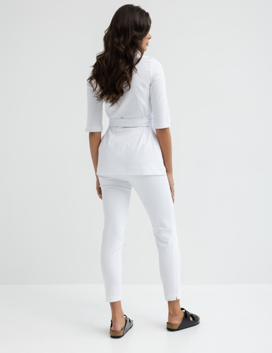 Women's Medical Scrub Pants Slim Fit - WHITE Women's Medical Scrub Pants Slim Fit - WHITE