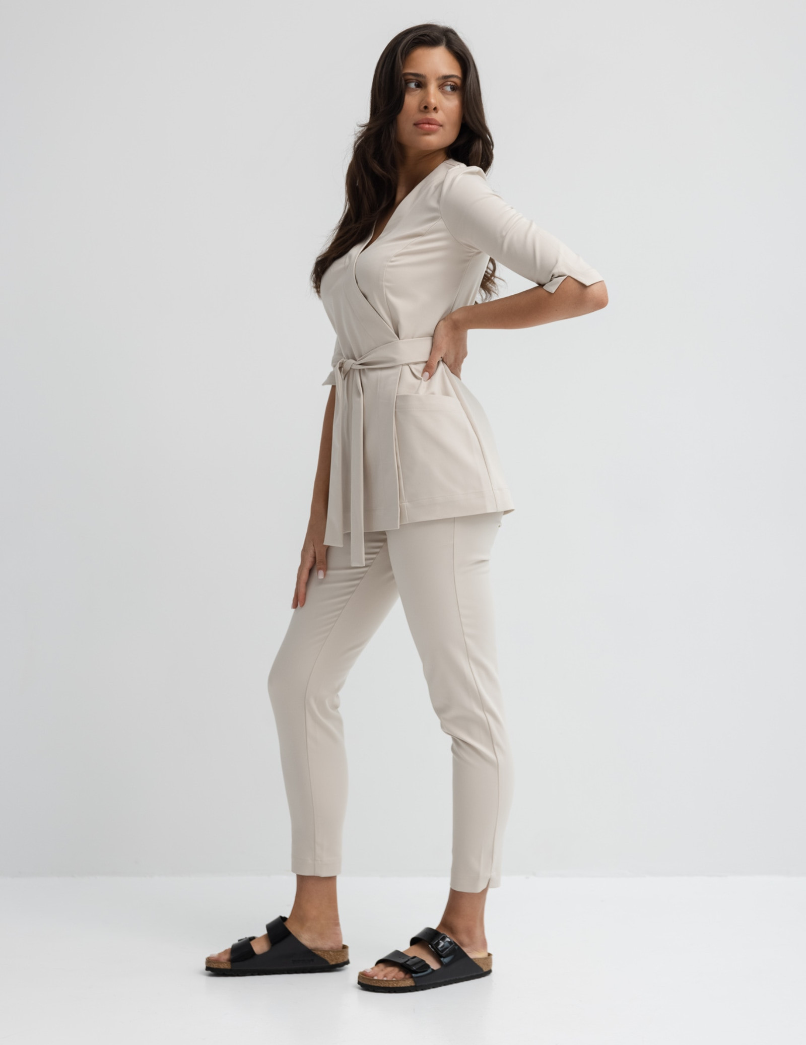Women's Medical Scrub Pants Slim Fit- Nude