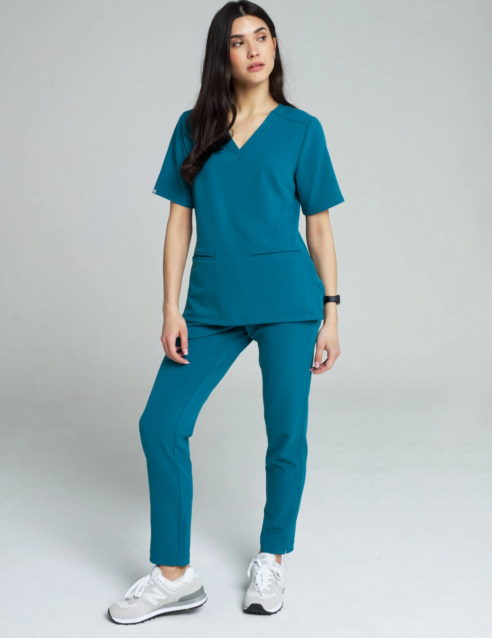 Medical Scrub Top Casy- OCEAN BLUE