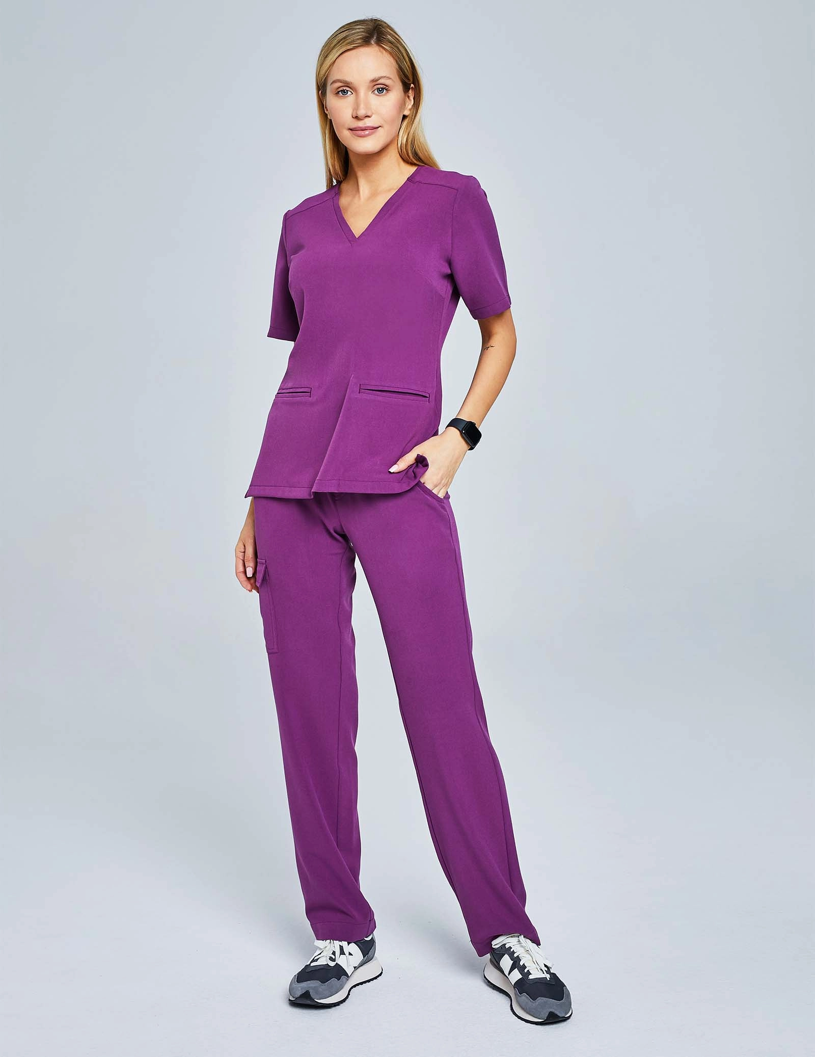 Medical Scrub Top Casy - GRAPE PURPLE