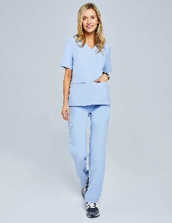 Medical Scrub Top Casy - CEIL BLUE