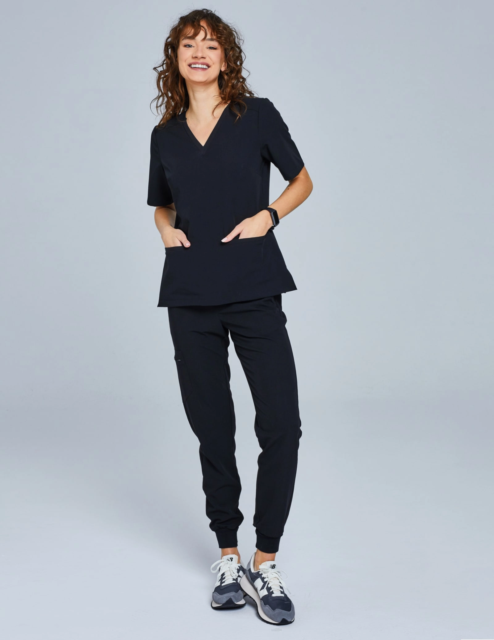 Medical Scrub Top Casy - BLACK