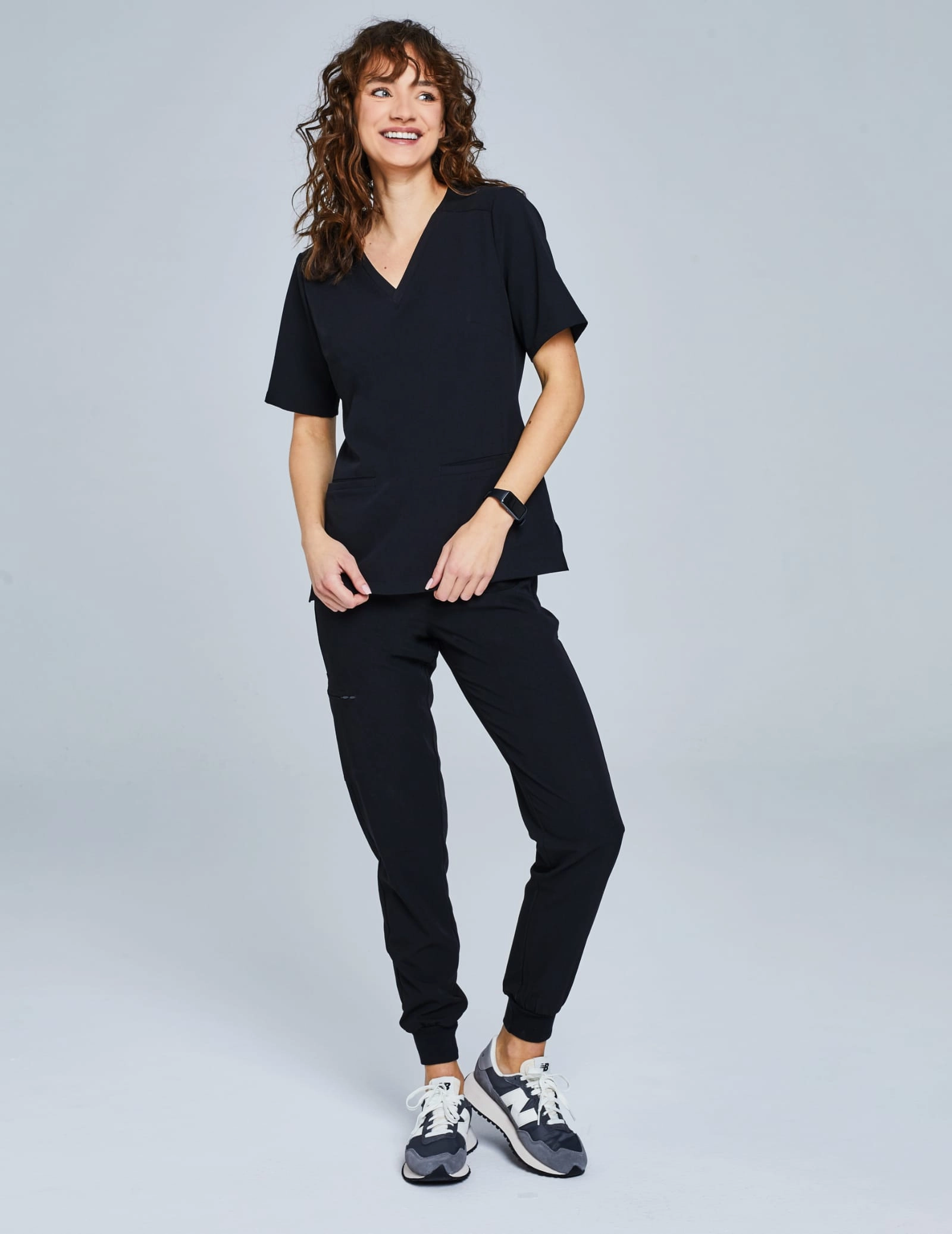 Medical Scrub Top Casy - BLACK
