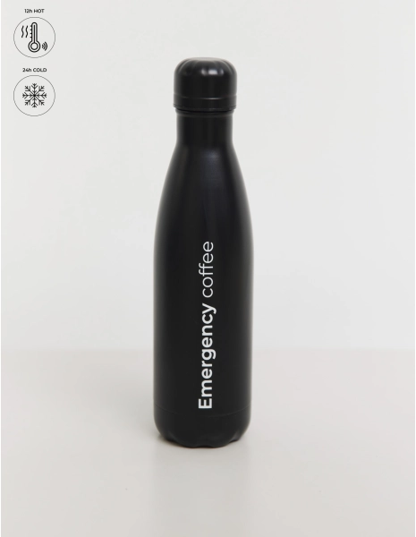 Thermal Bottle Classic "Emergency Coffee"- BLACK