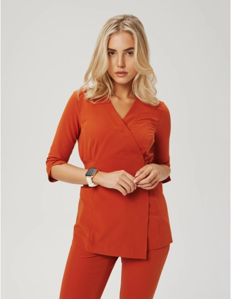 Rosalie tied medical Blouse - ROOIBOS TEA