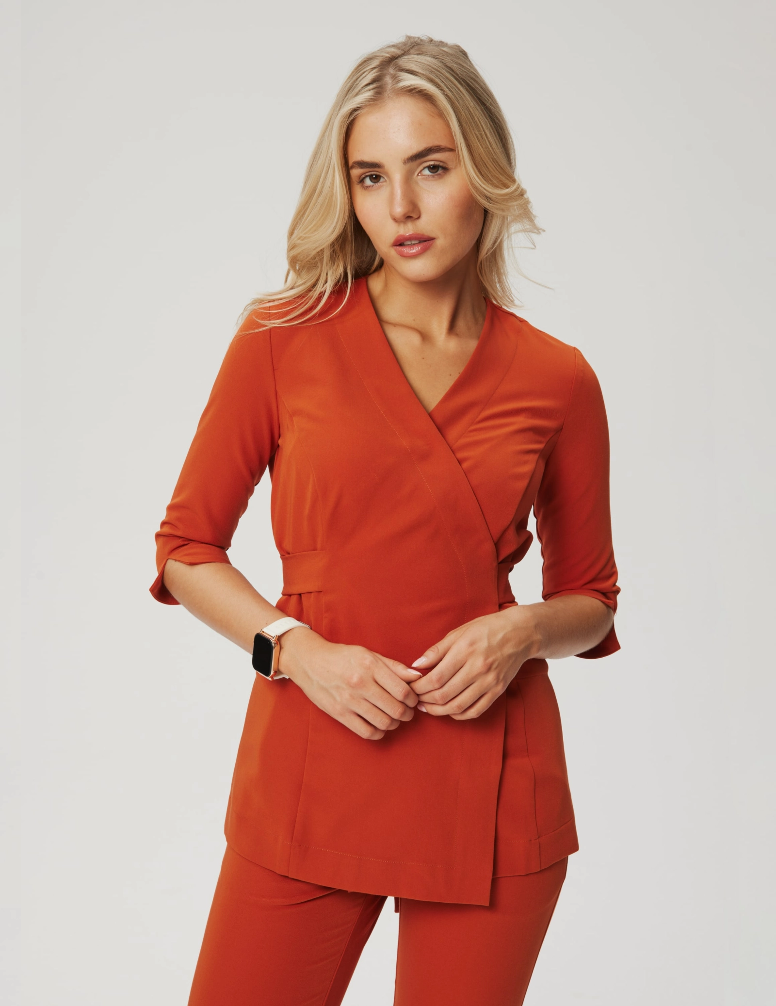 Rosalie tied medical Blouse - ROOIBOS TEA
