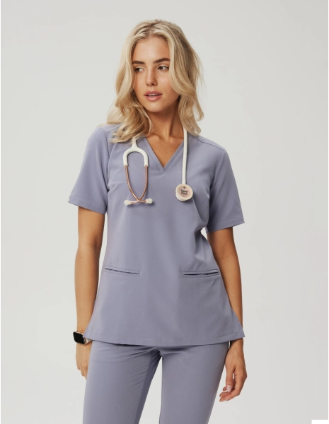 Medical Scrub Top Casy- MILKY LAVENDER