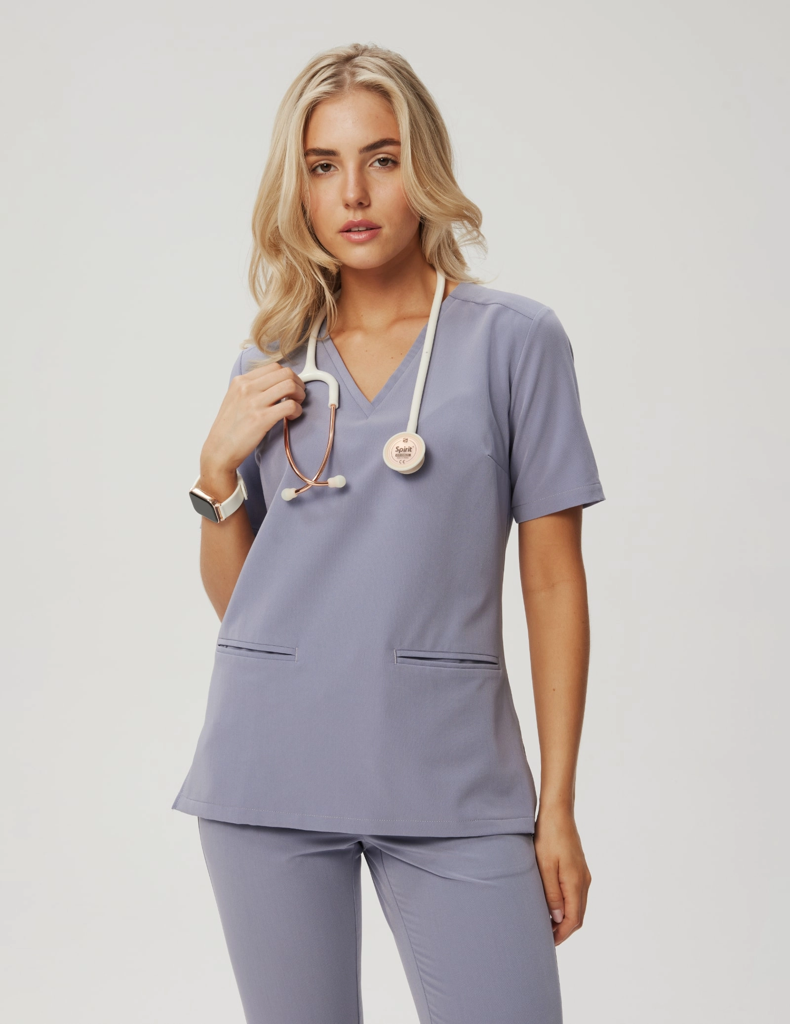 Medical Scrub Top Casy- MILKY LAVENDER