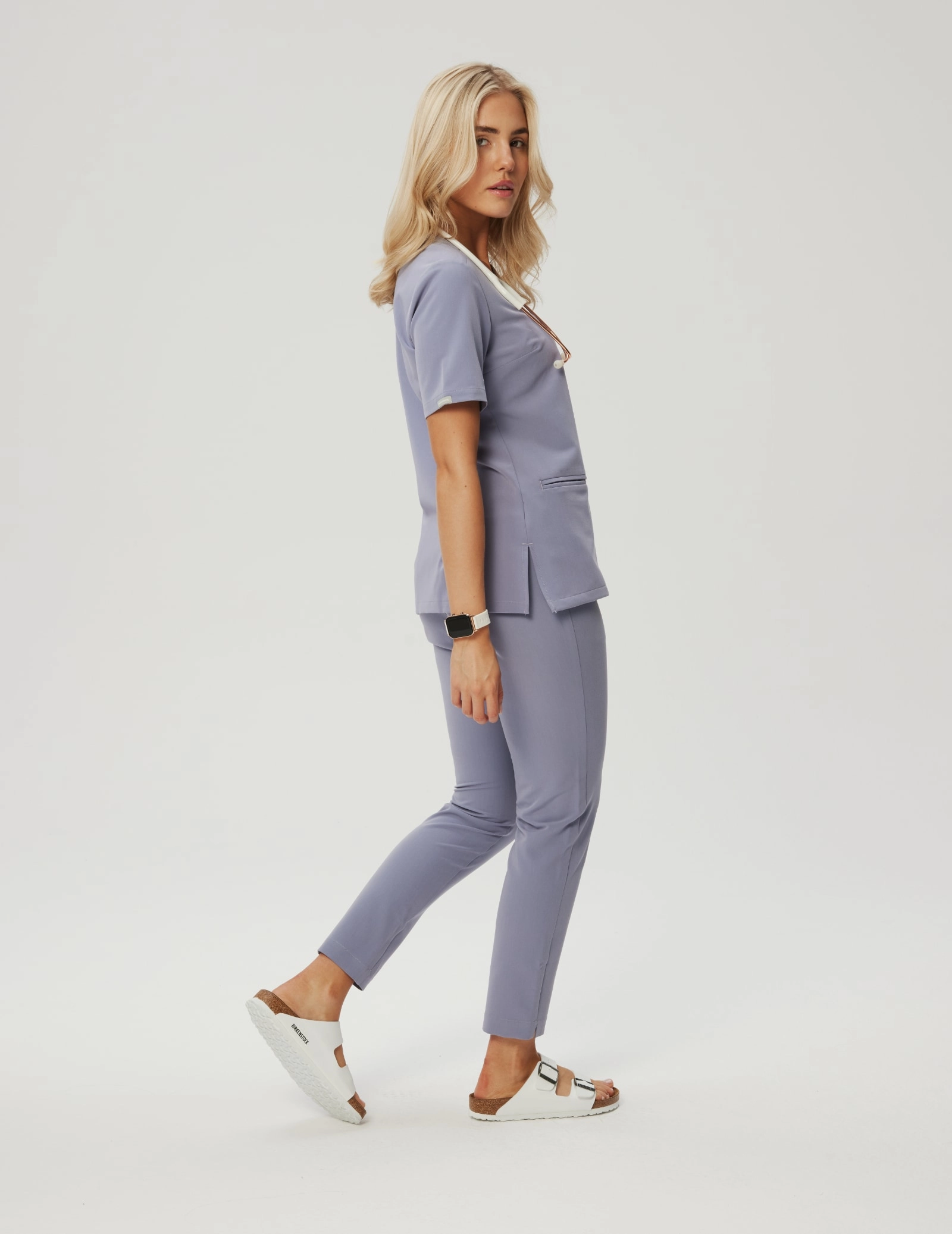 Medical Scrub Top Casy- MILKY LAVENDER