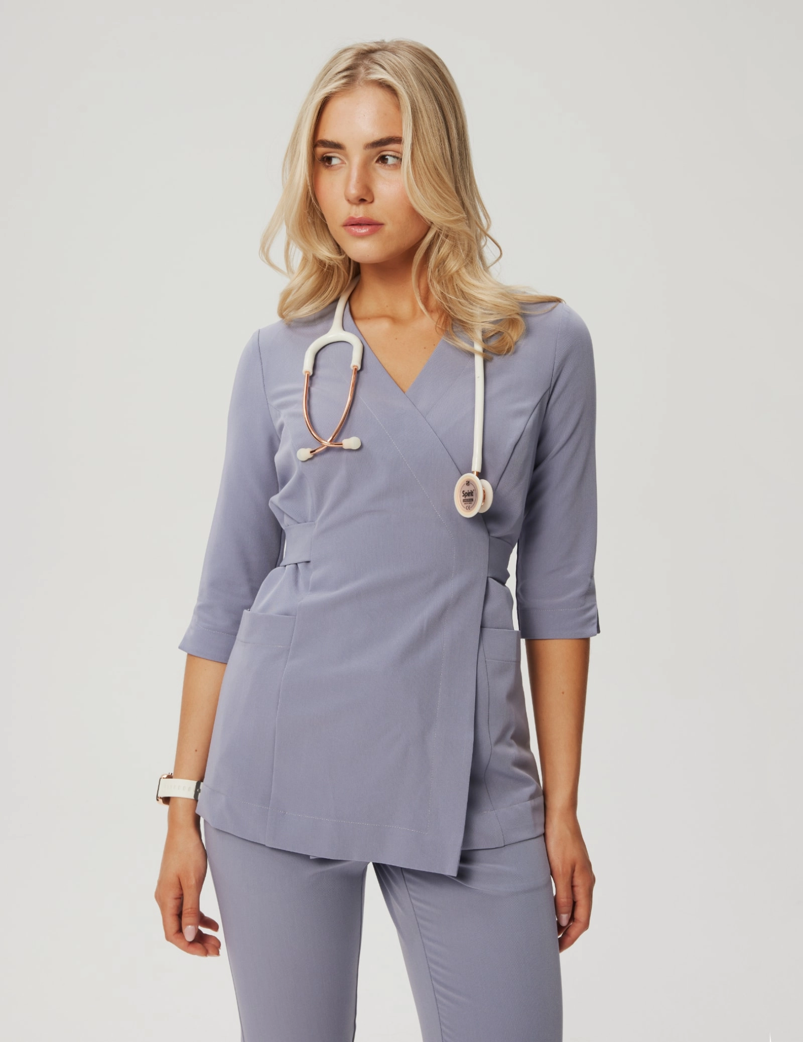 Rosalie tied medical Blouse - MILKY LAVENDER Rosalie tied medical Blouse - MILKY LAVENDER