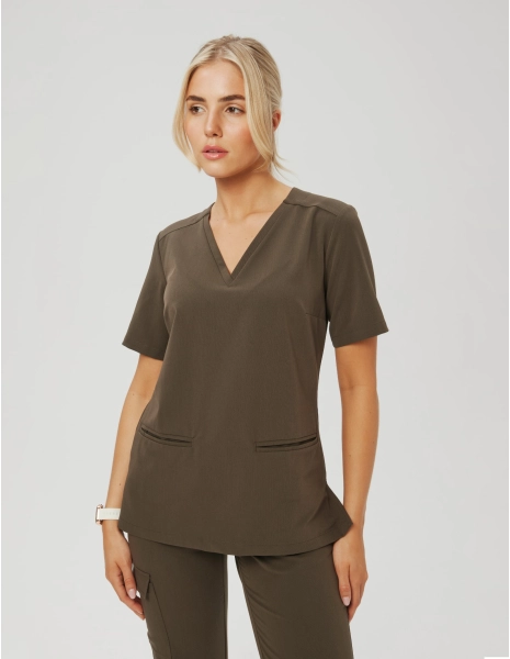 Medical Scrub Top Casy- OLIVE NIGHT