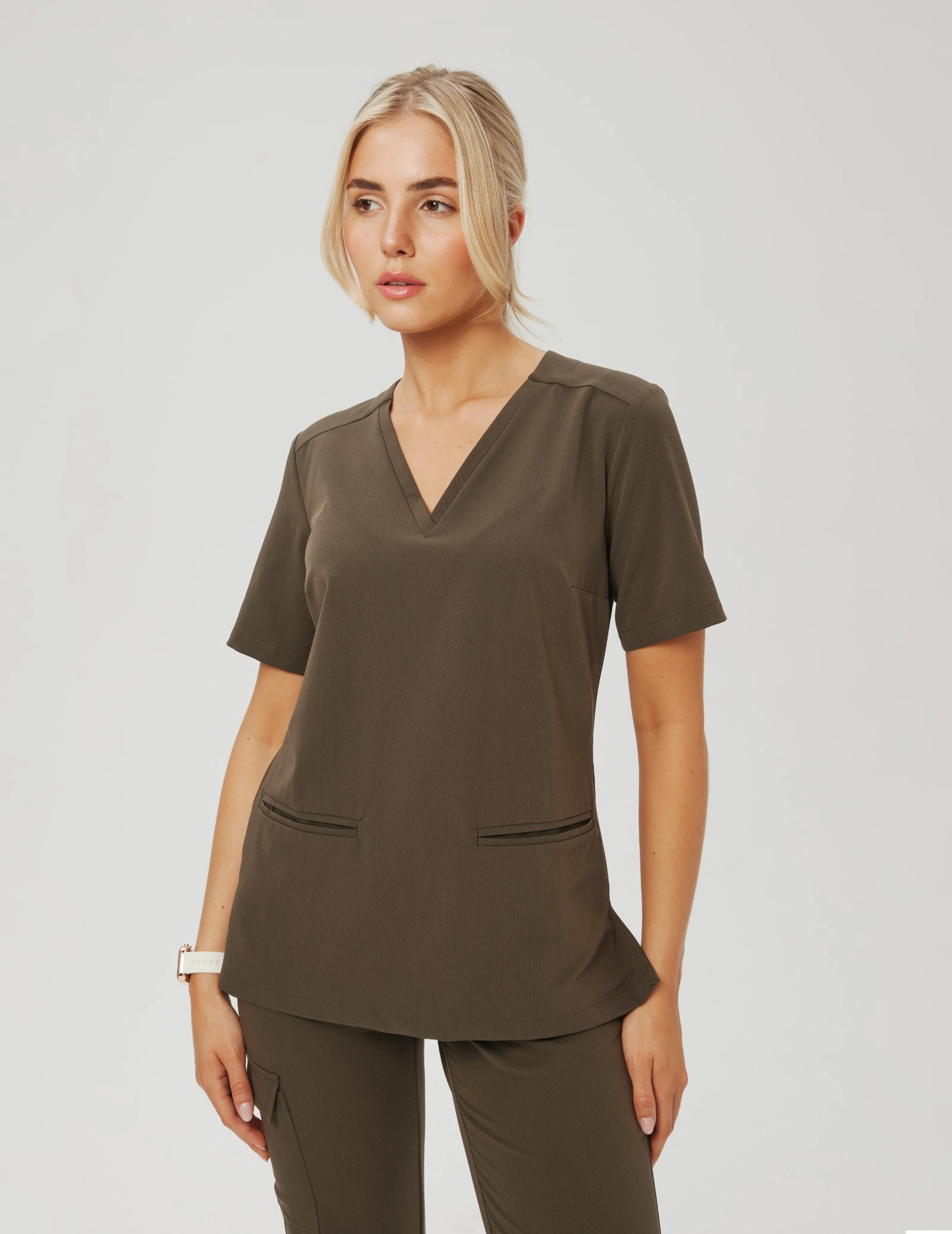 Medical Scrub Top Casy- OLIVE NIGHT