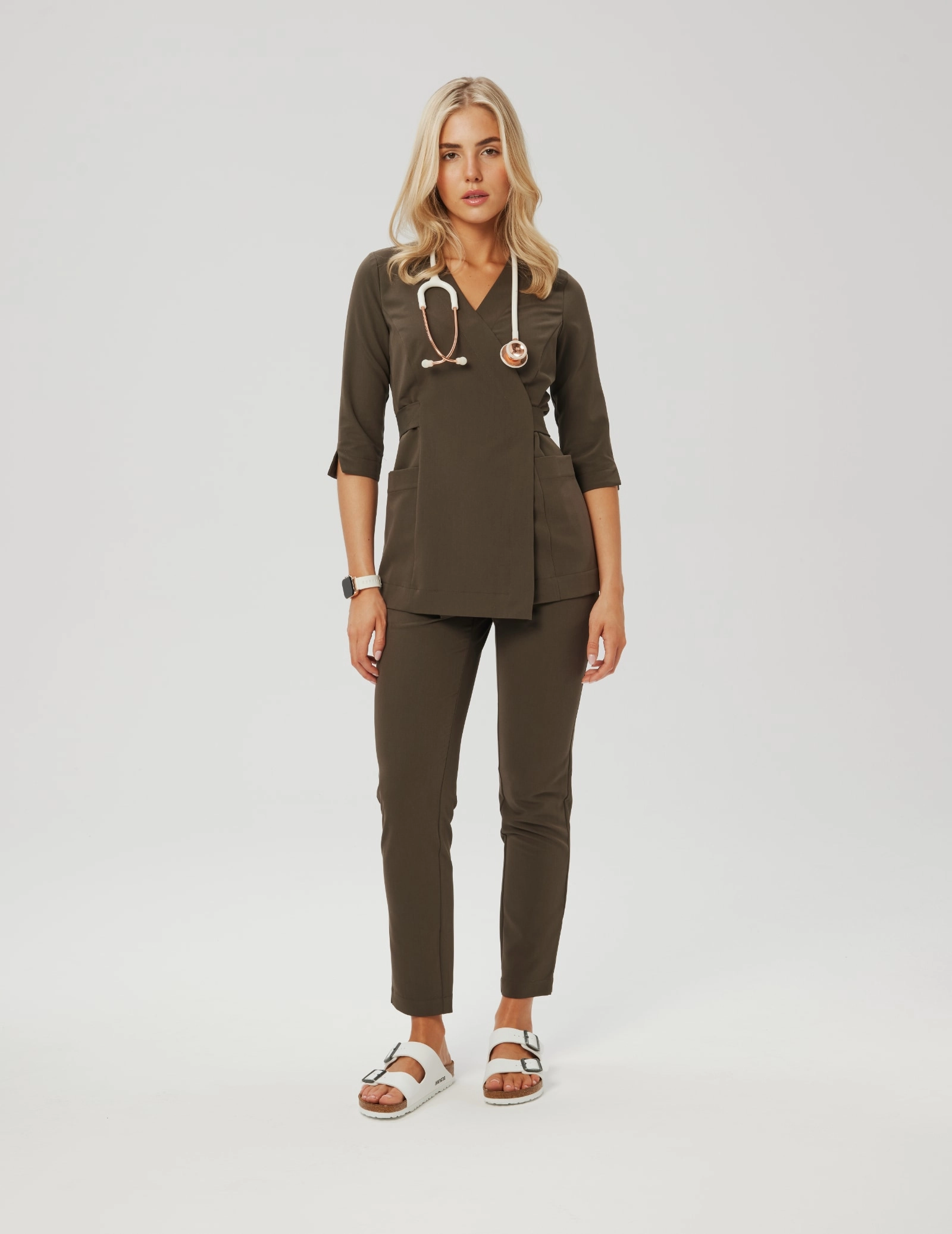 Rosalie tied medical Blouse - OLIVE NIGHT Rosalie tied medical Blouse - OLIVE NIGHT