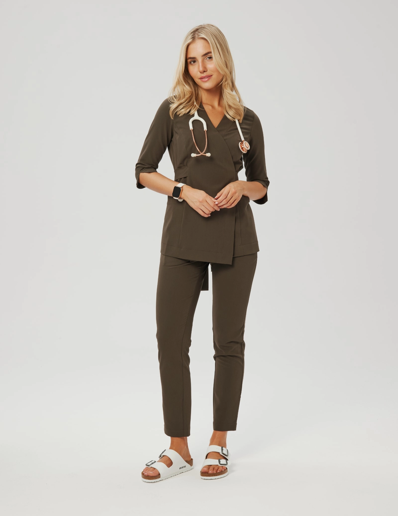 Rosalie tied medical Blouse - OLIVE NIGHT Rosalie tied medical Blouse - OLIVE NIGHT