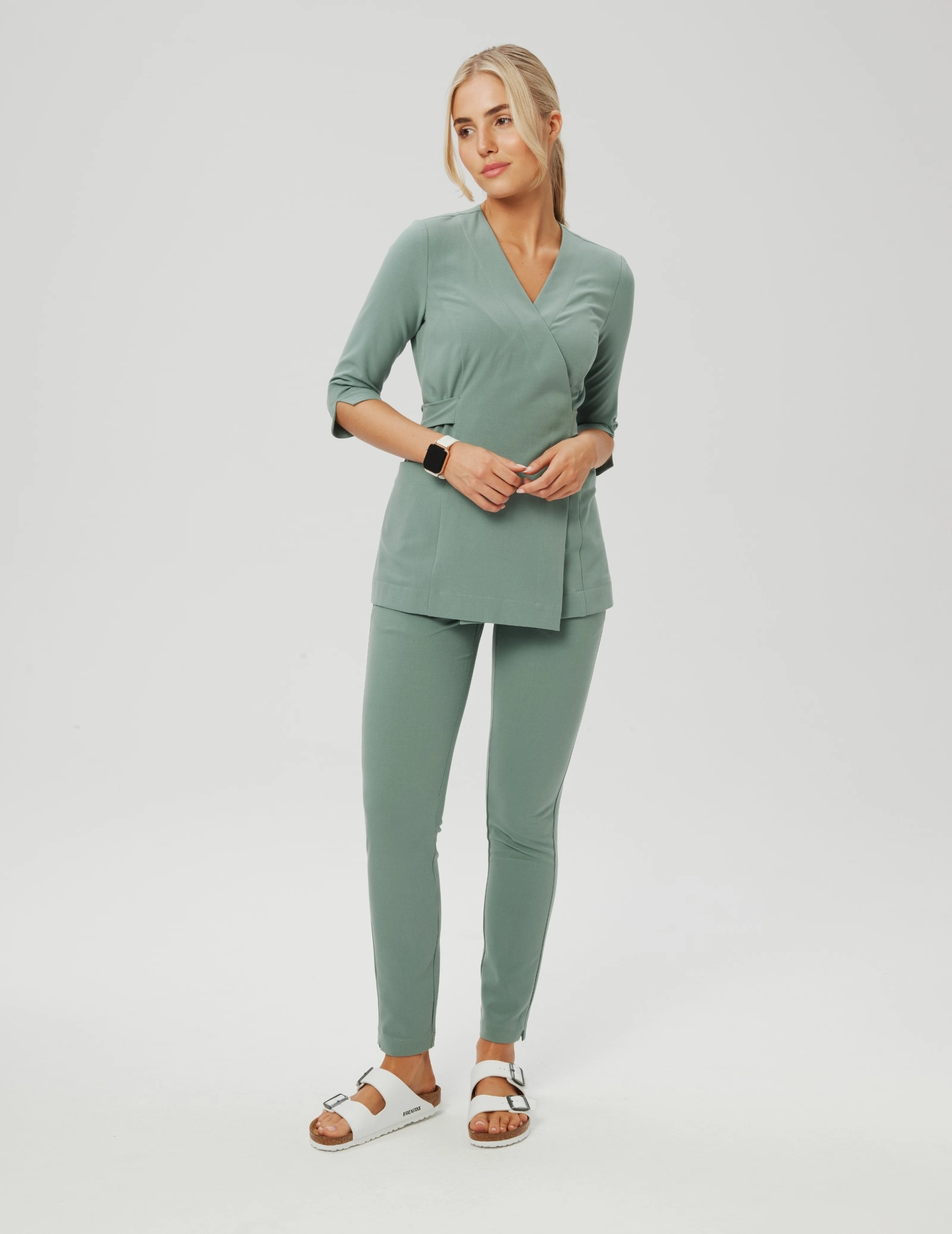 Rosalie tied medical Blouse - DUSTY GREEN Rosalie tied medical Blouse - DUSTY GREEN