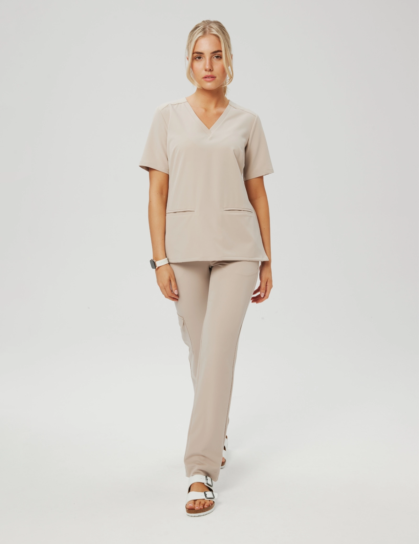 Medical Scrub Top Casy- COCONUT