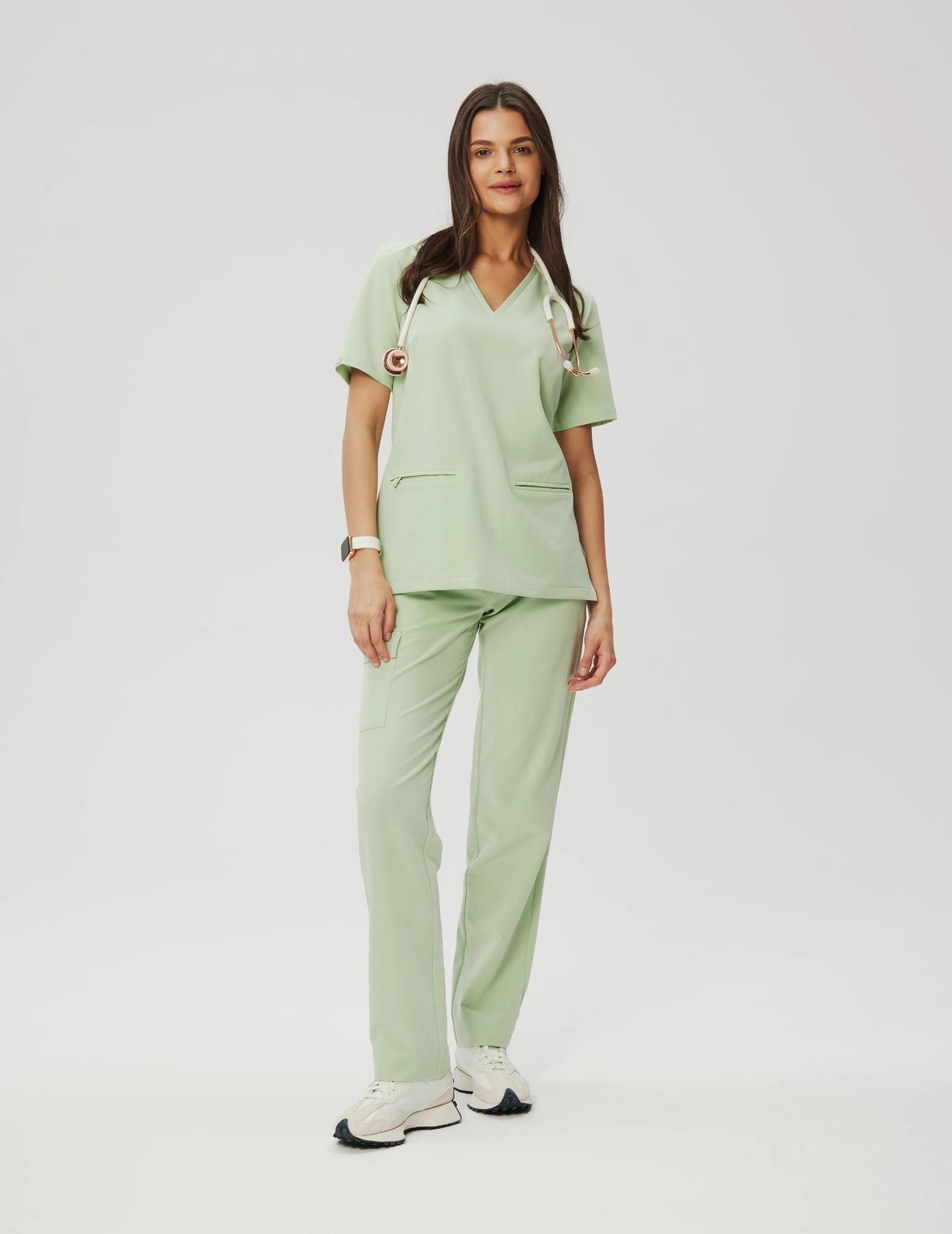 Medical Scrub Top Casy - MATCHA LATTE