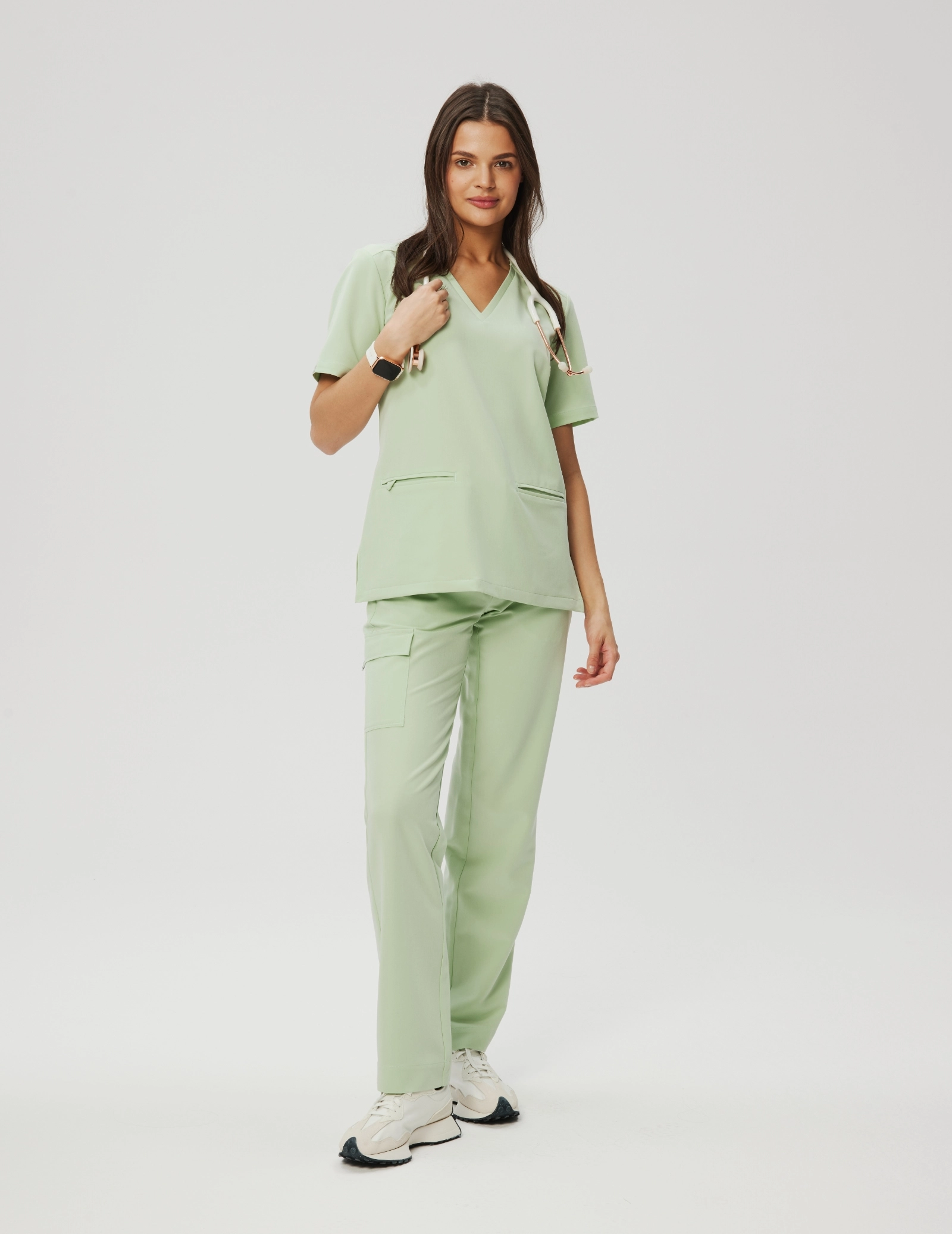 Medical Scrub Top Casy - MATCHA LATTE