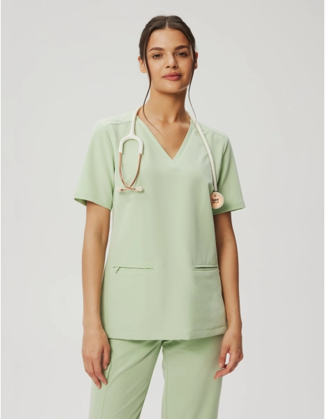 Medical Scrub Top Casy - MATCHA LATTE