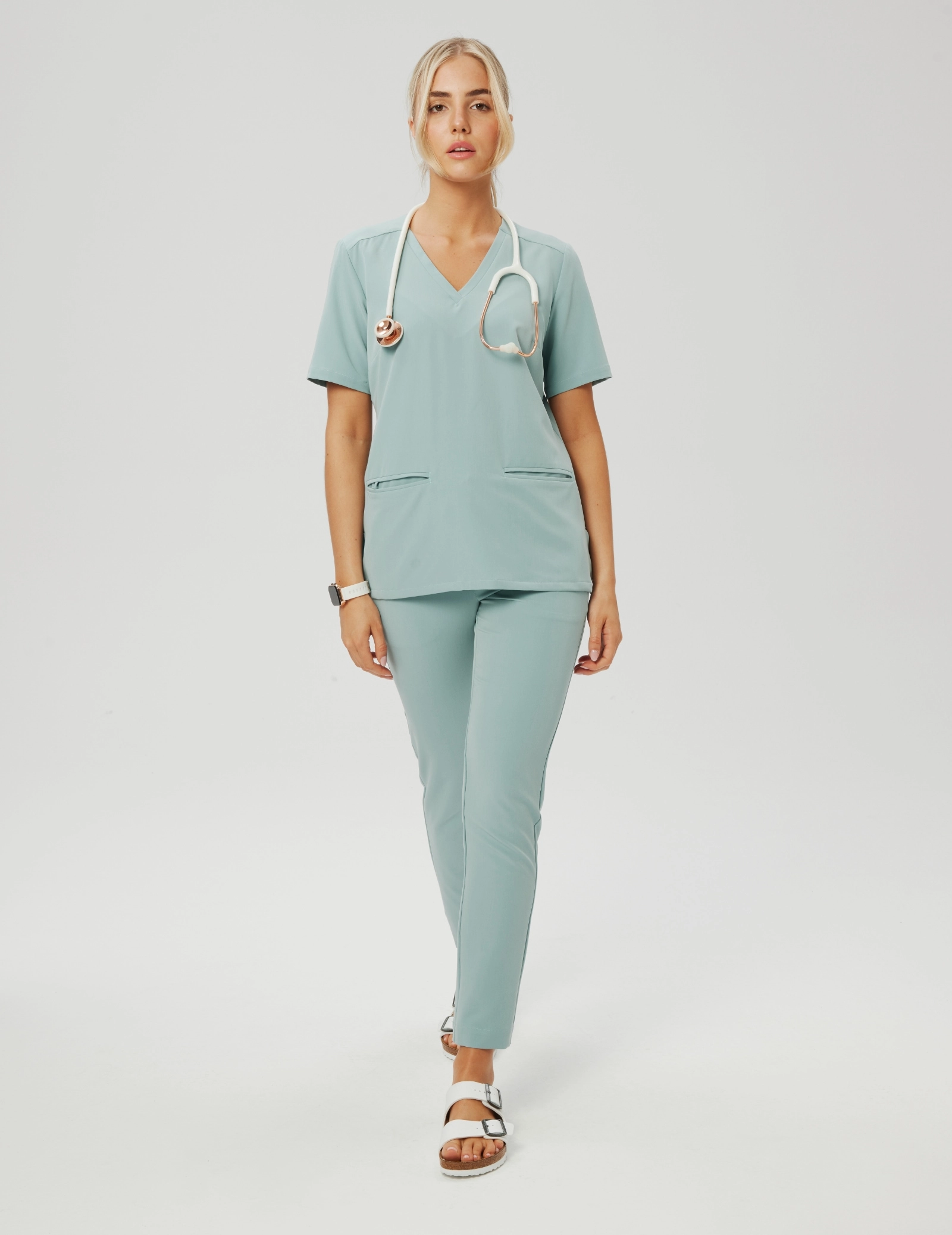 Medical Scrub Top Casy - ICE BLUE