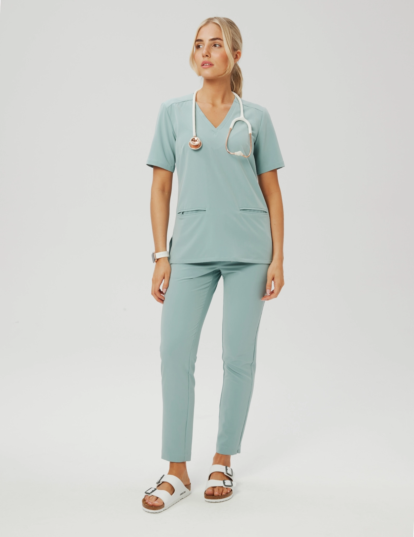 Medical Scrub Top Casy - ICE BLUE