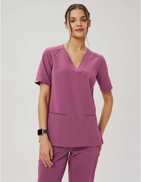 Medical Scrub Top Casy- BERRY SHAKE
