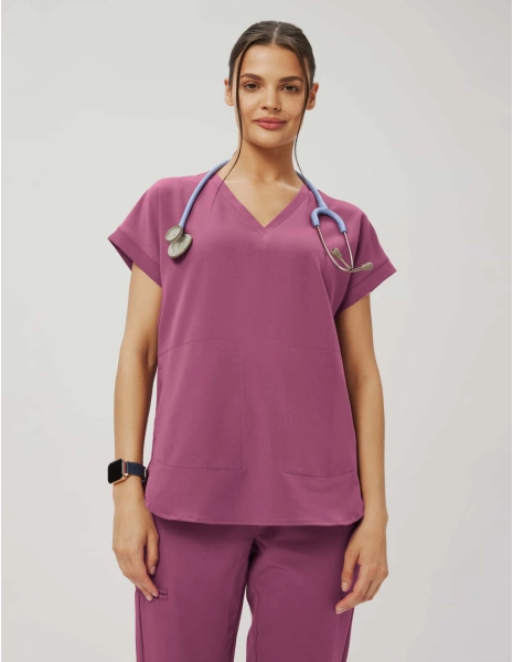 Kendall Scrub Top - BERRY...