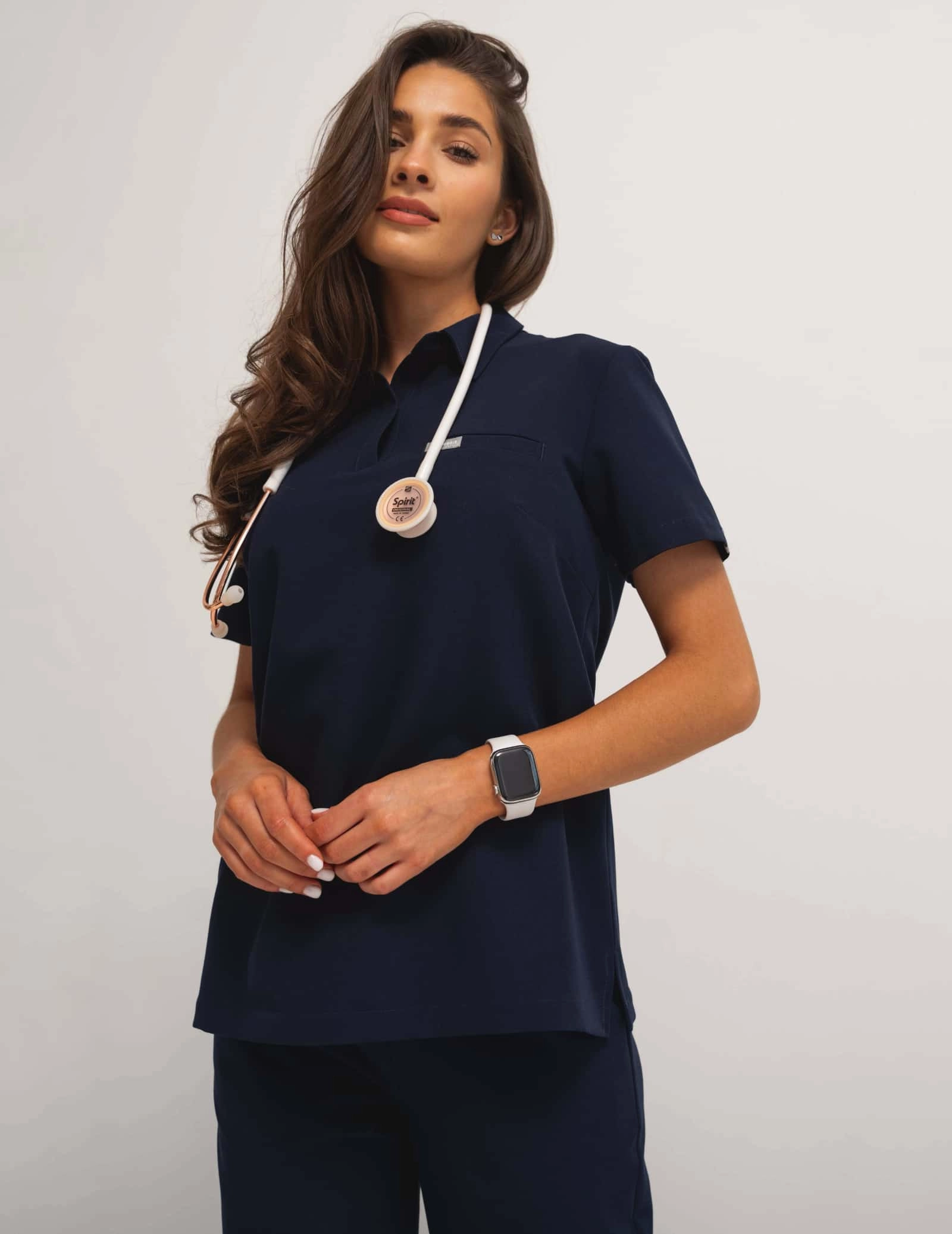Medical Scrub Top Polo - DARK NAVY
