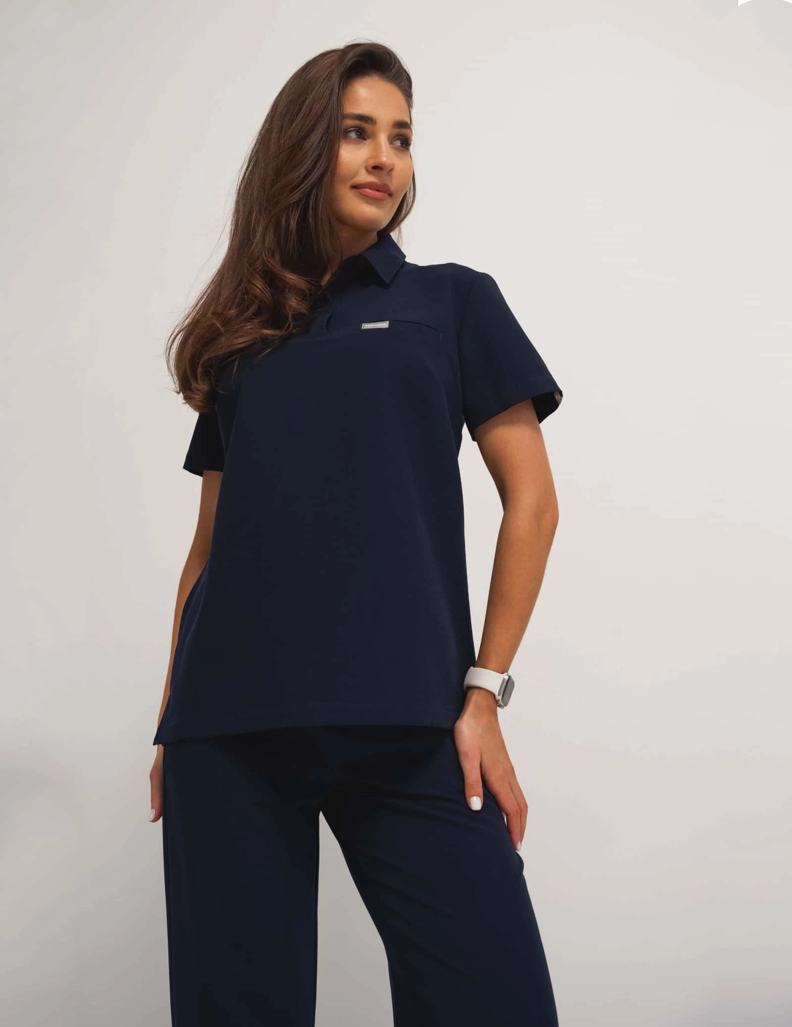 Medical Scrub Top Polo - DARK NAVY
