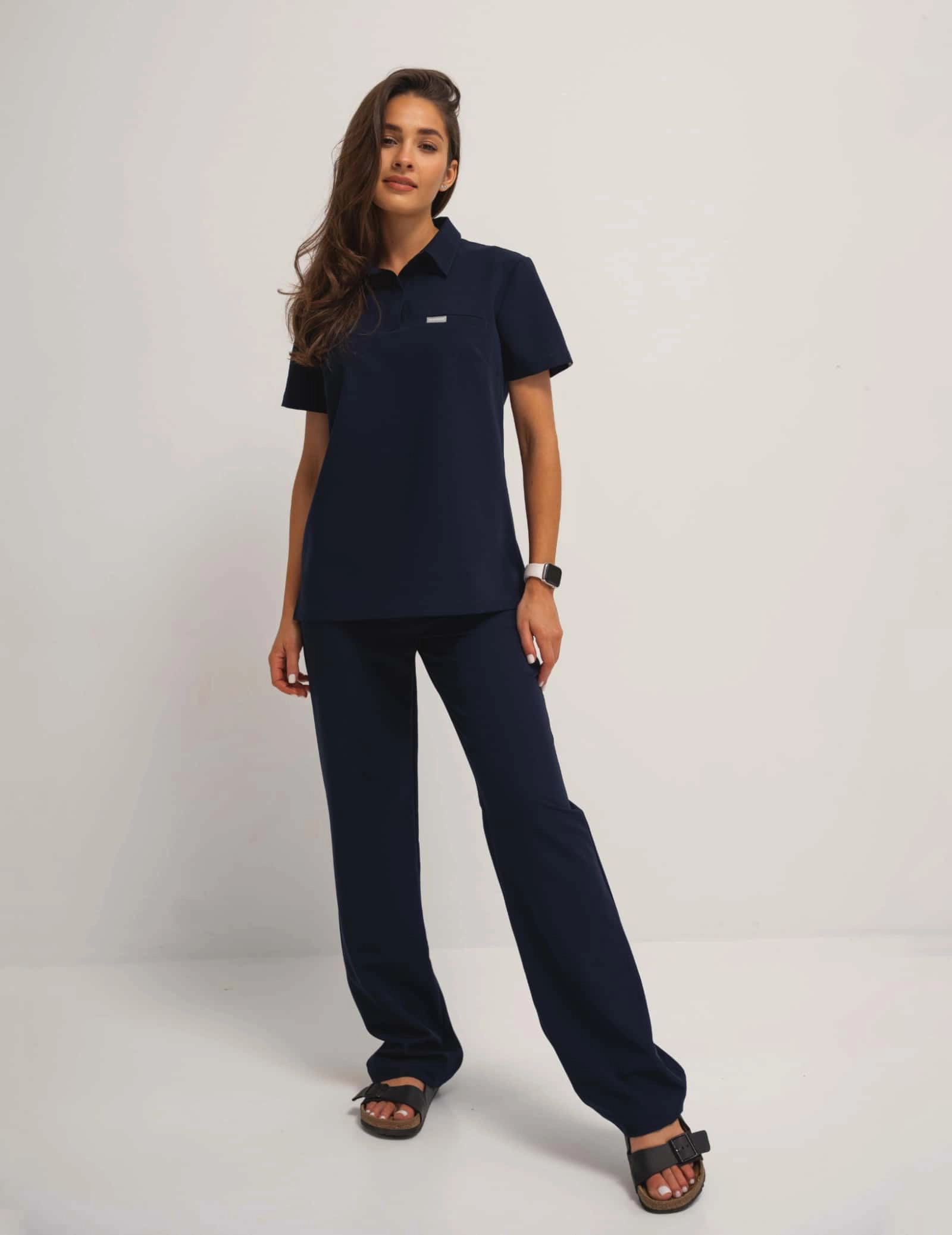 Medical Scrub Top Polo - DARK NAVY