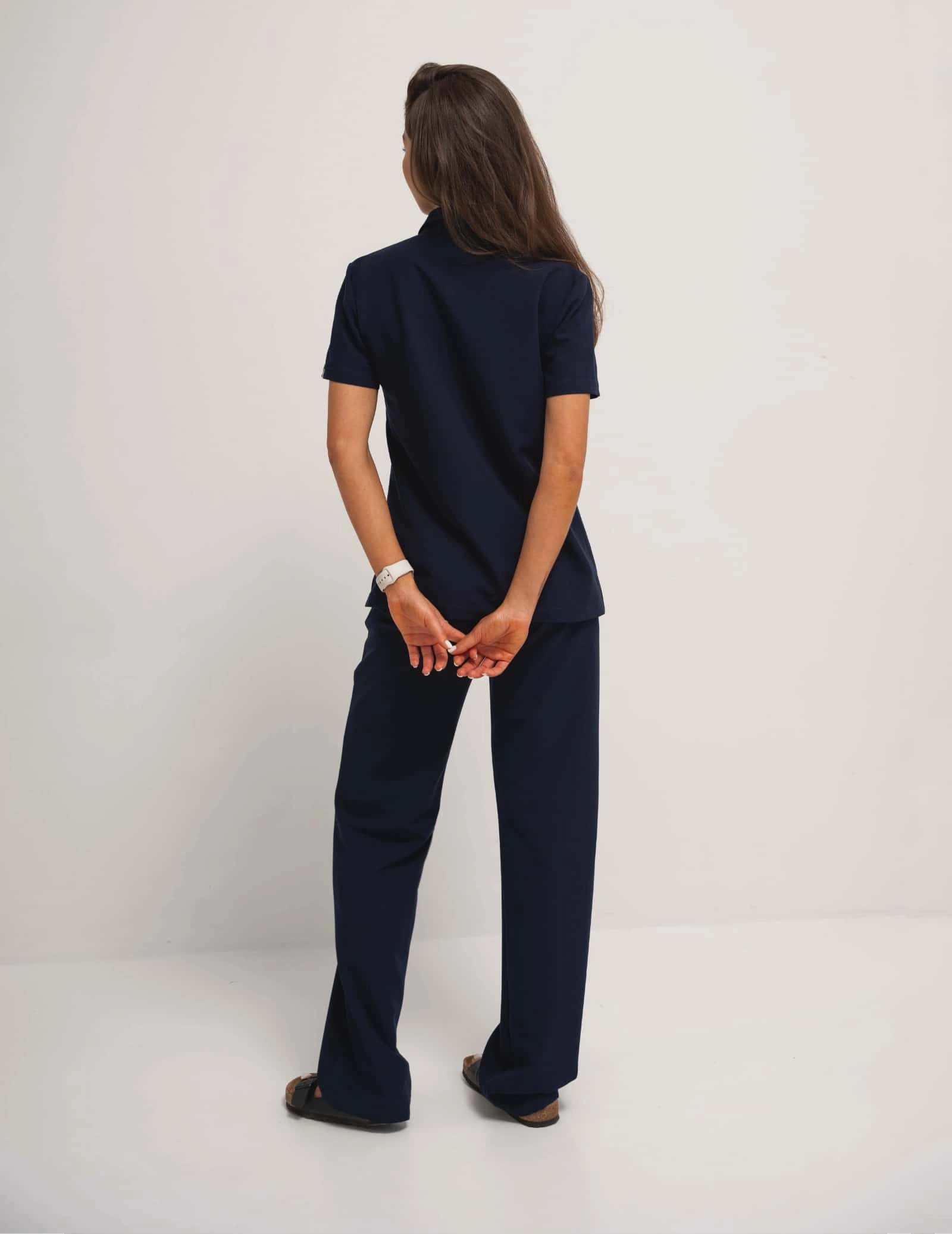 Medical Scrub Top Polo - DARK NAVY