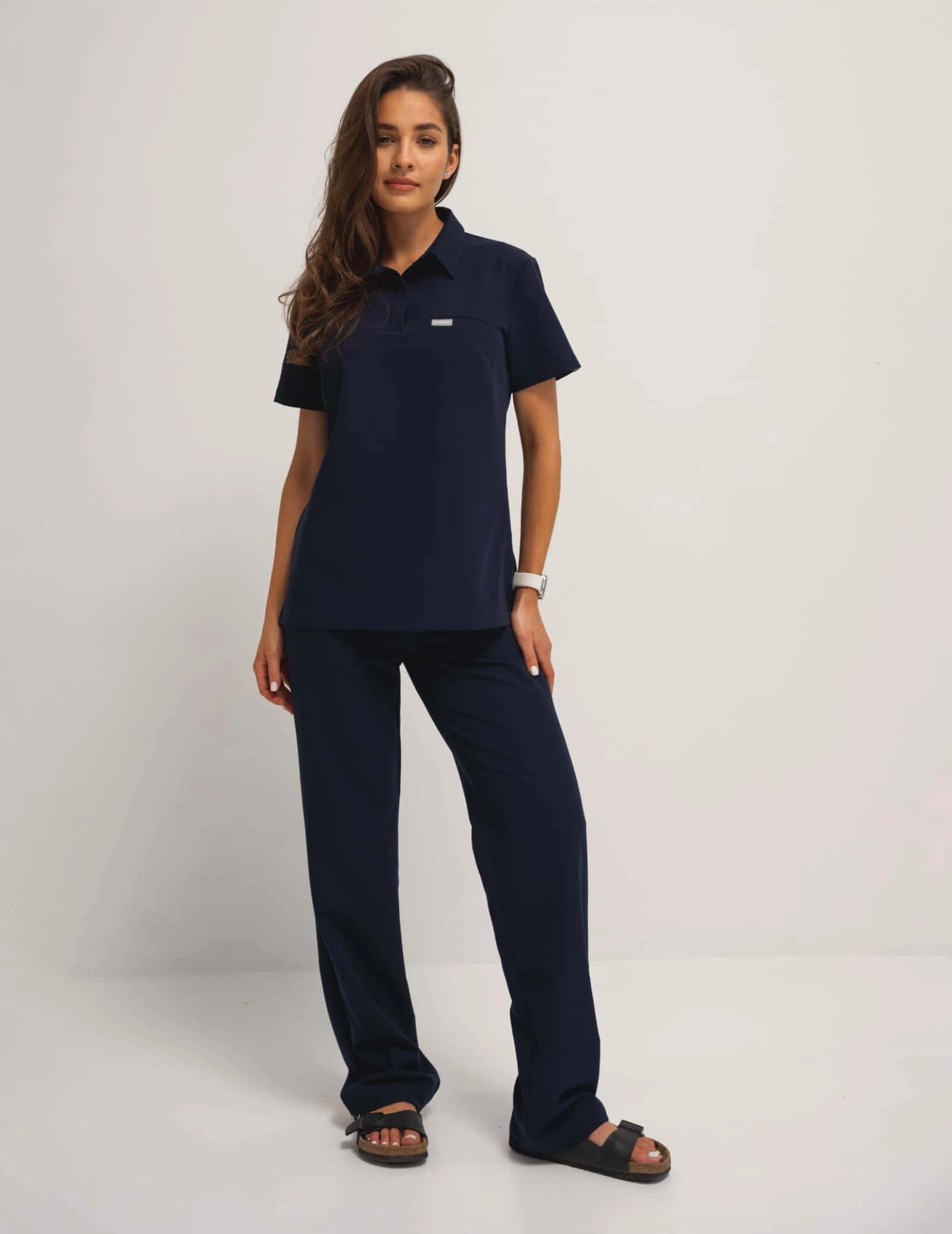 Medical Scrub Top Polo - DARK NAVY